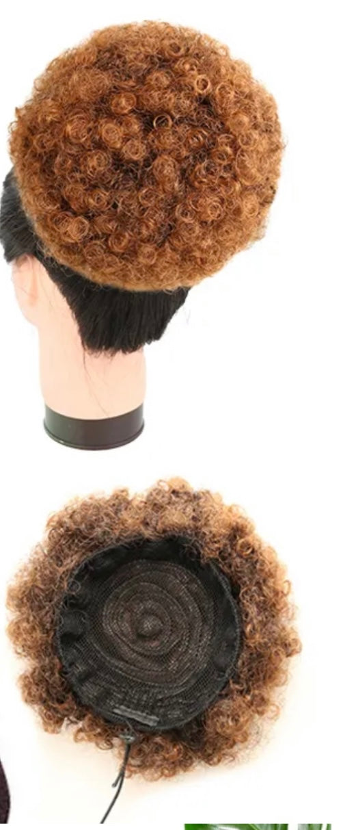 Afro puff bun ponytail