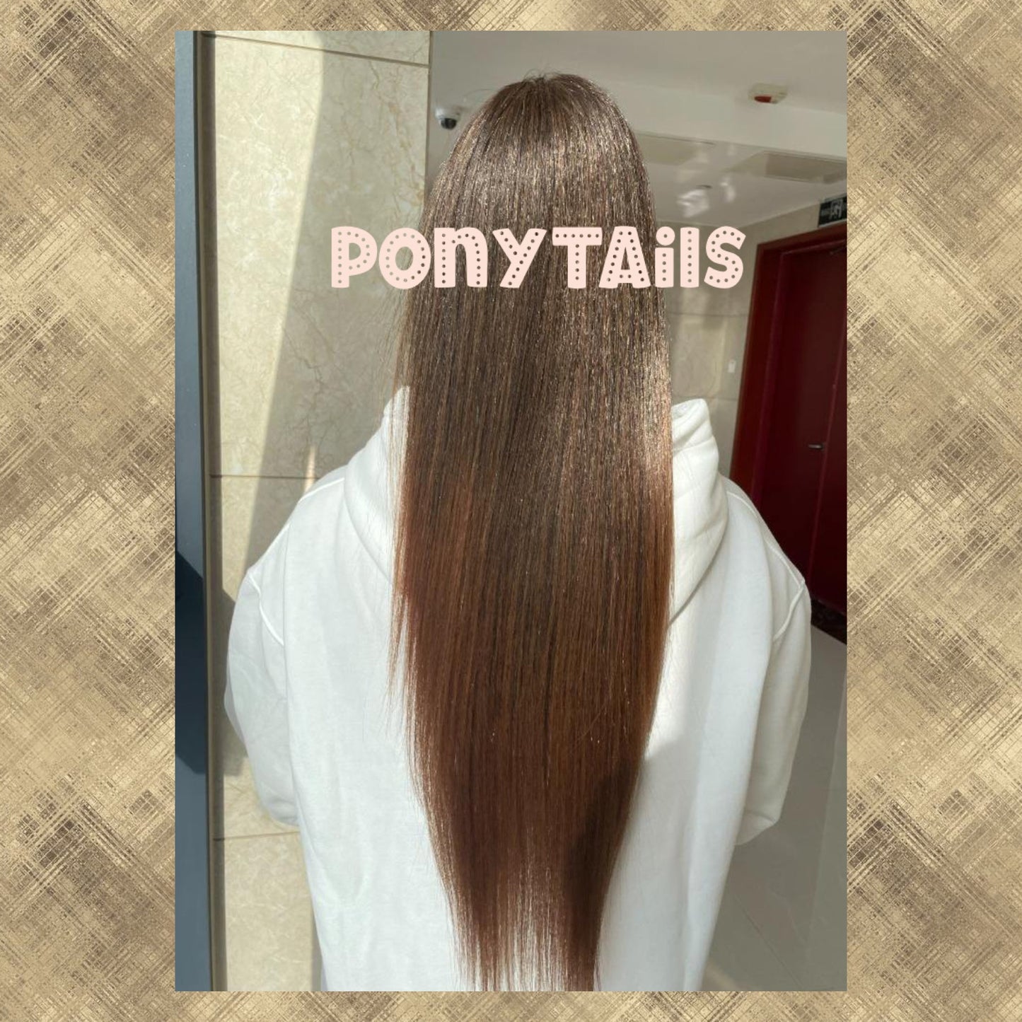 Drawstring yaki straight ponytail