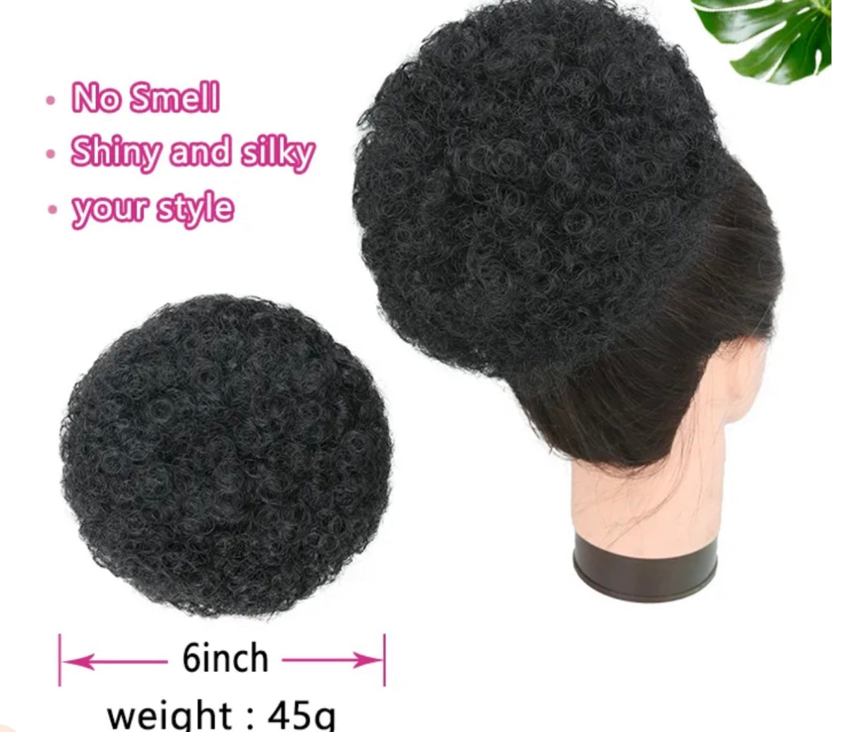 Afro puff bun ponytail